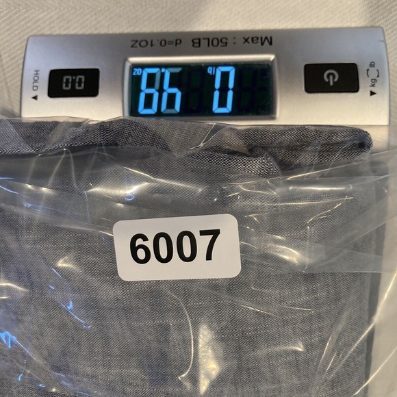 Allrow Blue Linen Cotton Blend Scalloped Sleeve Blouse Size Small - Picture 8 of 12